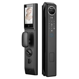 Serrure Intelligente Automatique S959 avec Reconnaissance Faciale Biométrique, Empreinte Digitale, Appel Vidéo WiFi Tuya, Accès par Carte et Clé, en Alliage d'Aluminium pour la Maison